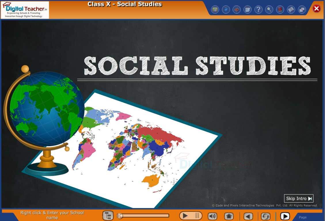 Learn Class 10 Social Studies, using Digital Teacher Animated video content with the help of Computer Graphics & Animations supported by excellent voice over.